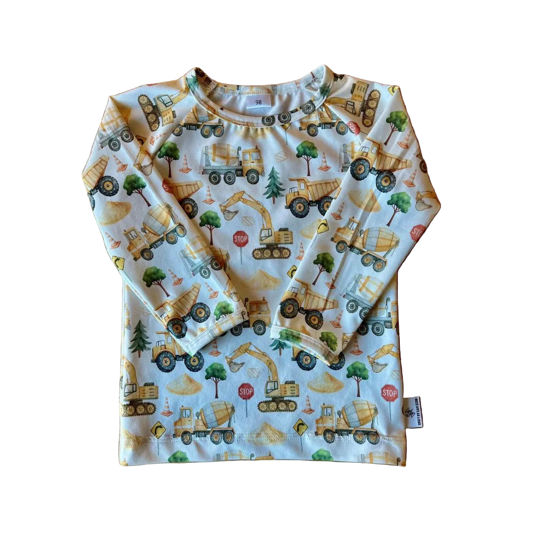 Tröja lång ärm - Gula maskiner