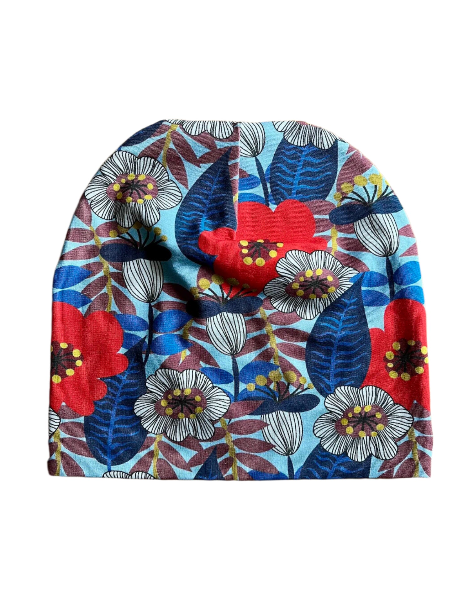 Mössa, flowers| stl S-L, ungdom-vuxen| ekologisk bomull
