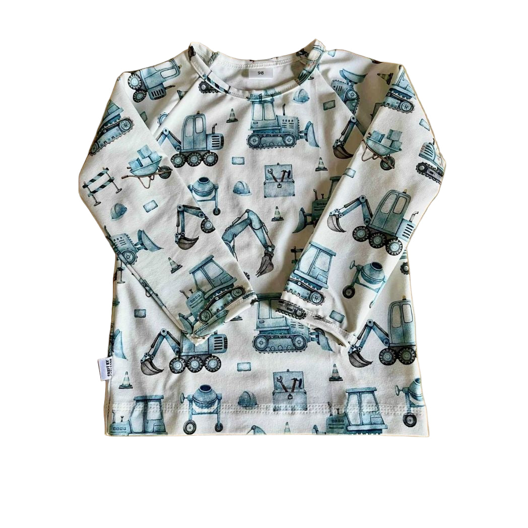 Tröja lång ärm - Blå maskiner