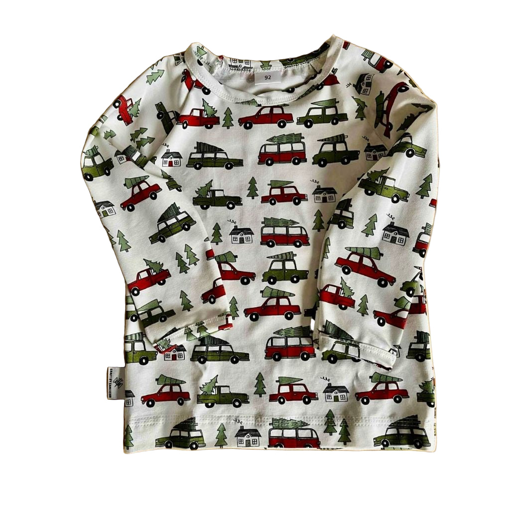 Tröja - Bilar med julgranar