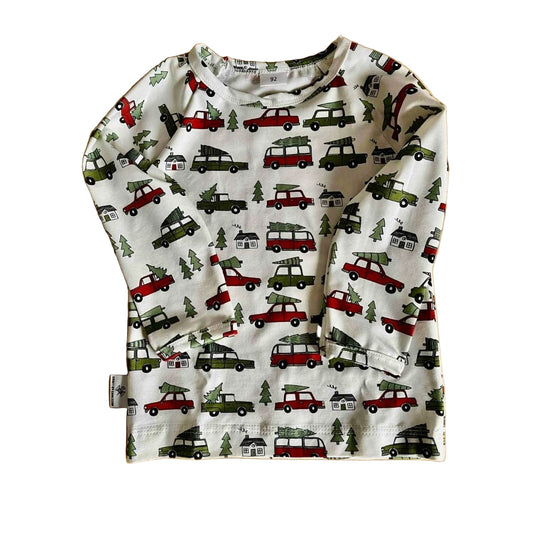Tröja - Bilar med julgranar