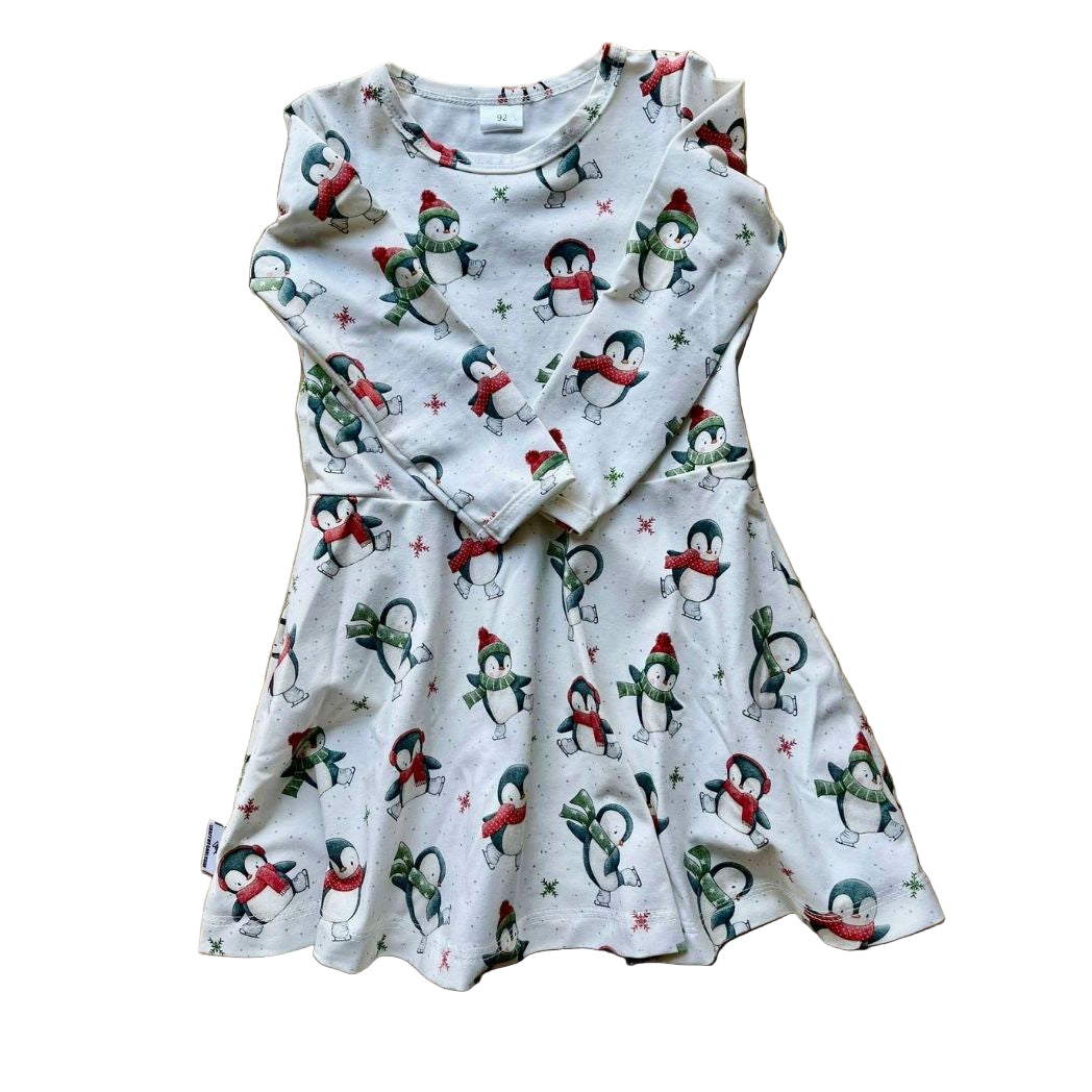 Klänning - Pingviner på skridsko